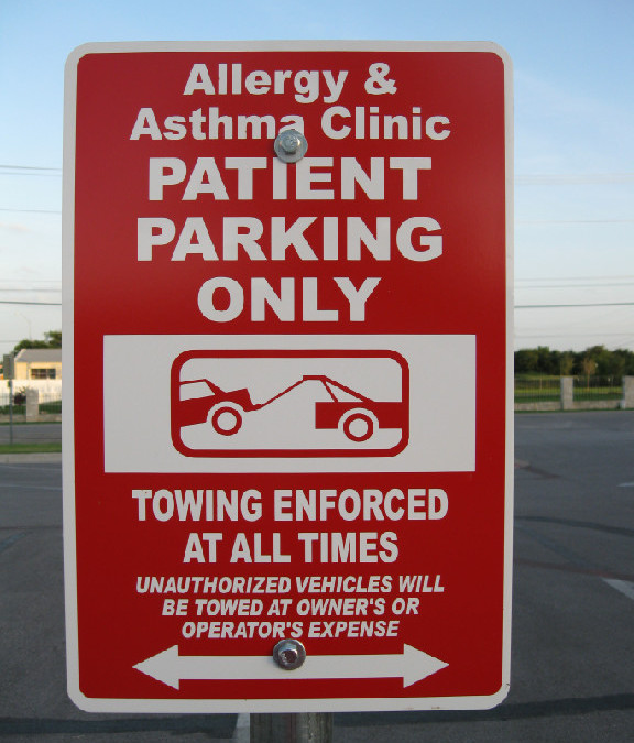 parking lot sign